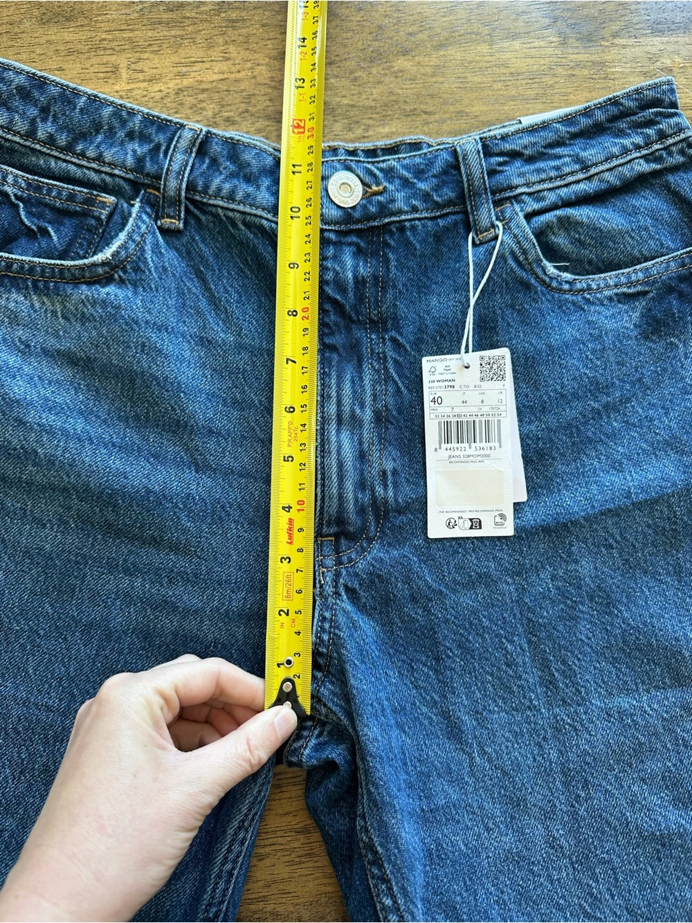 NWT Mango Mom High Waist Regular Fit Ankle Length Jeans in Dark Blue - Picture 15 of 16